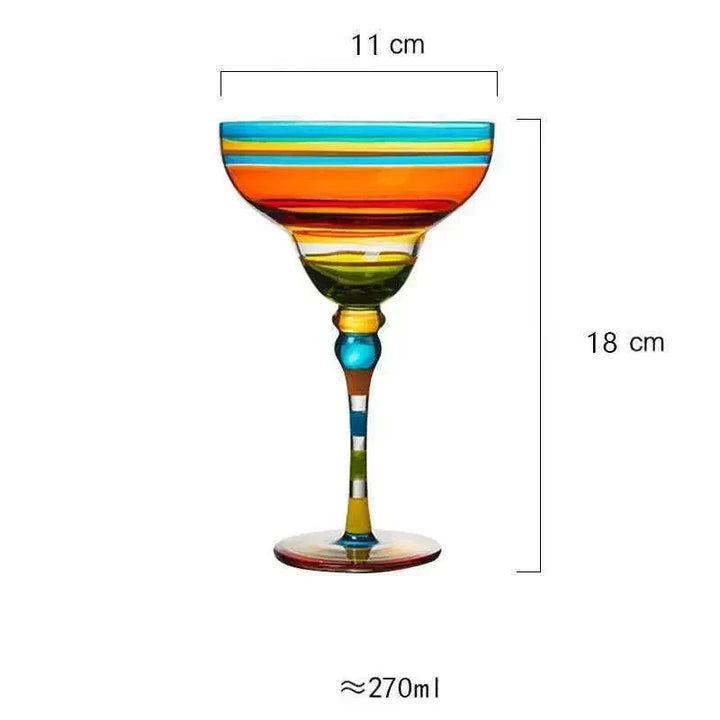 colorful Margarita Cocktail Glass