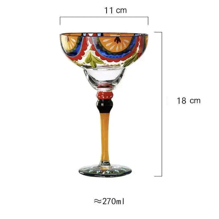 colorful Margarita Cocktail Glass
