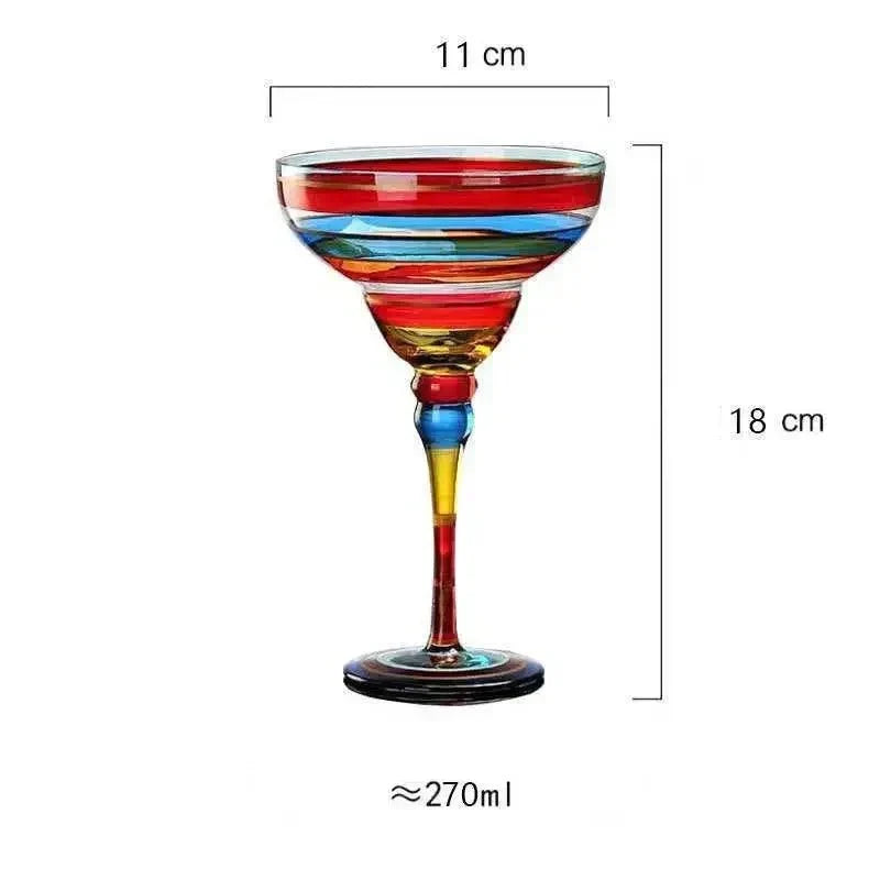 colorful Margarita Cocktail Glass
