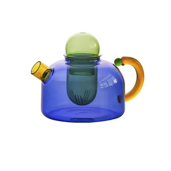 Contrasting color Glass Teapot Set – Stylish &amp; Heat Resistant Design