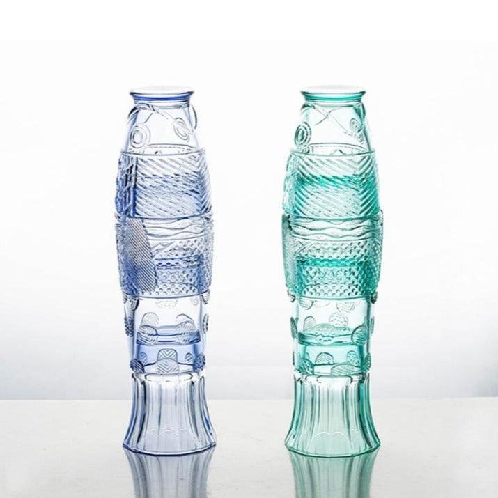 colored Glass Cup Set in Koi Fish Shape - Sale