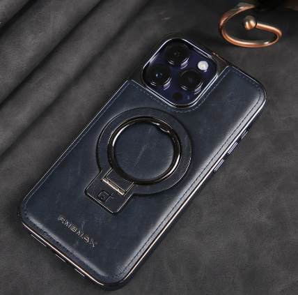 Luxury Leather Invisible Stand iPhone Case