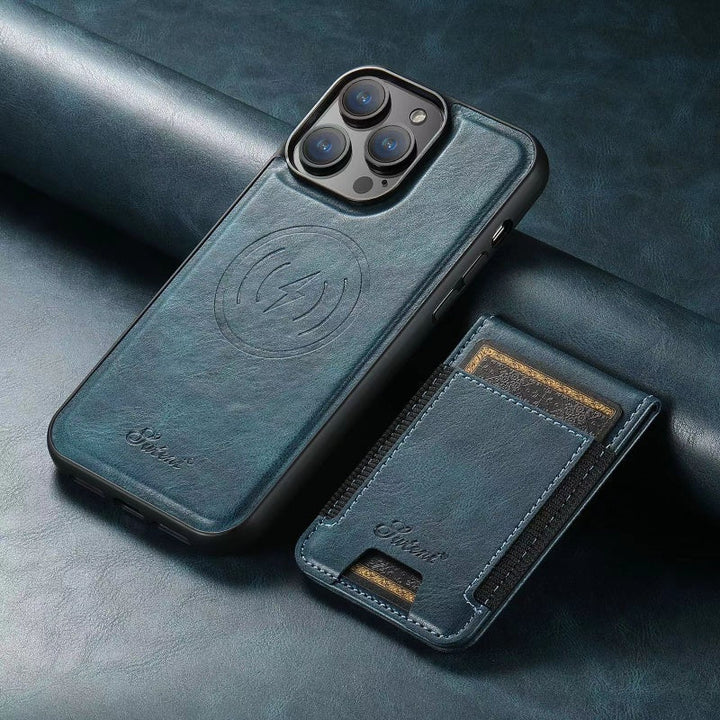 LuxCase Leather Phone Case with Card Slot and Stand – Suitable for iPhone |