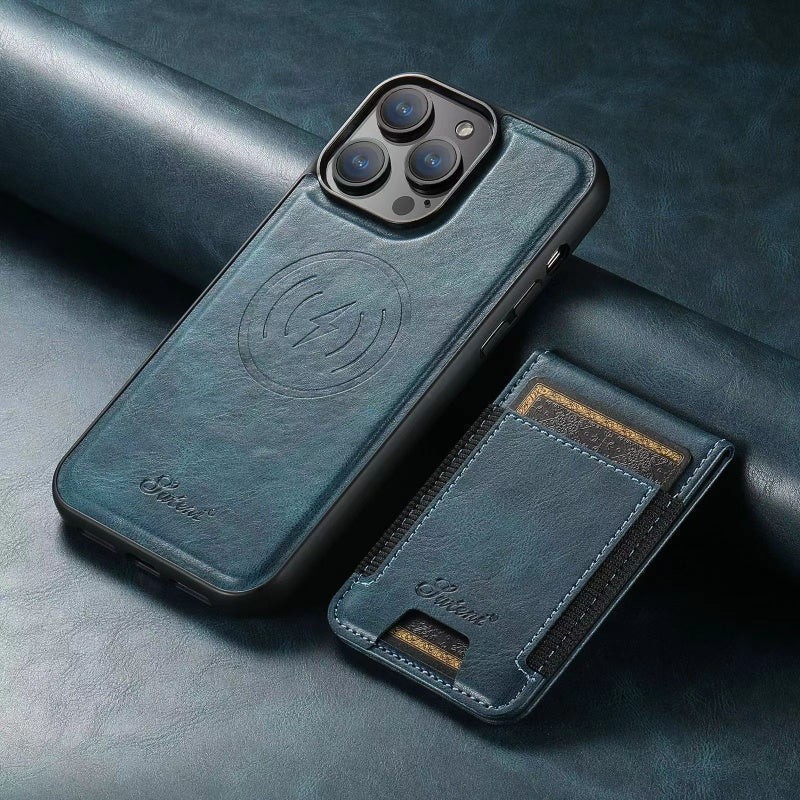 LuxCase Leather Phone Case with Card Slot and Stand – Suitable for iPhone