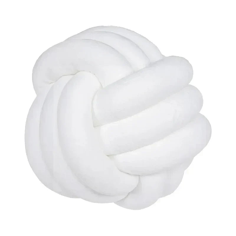 Decorative knotted suede-look ball soft cushion