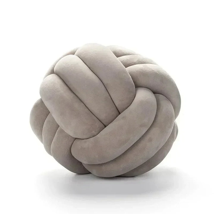 Decorative knotted suede-look ball soft cushion