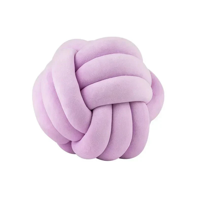Decorative knotted suede-look ball soft cushion