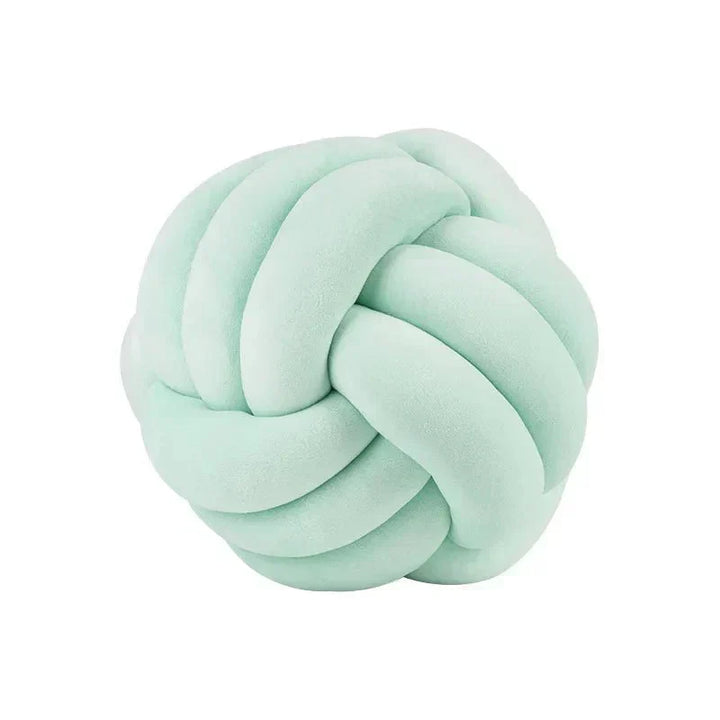 Decorative knotted suede-look ball soft cushion