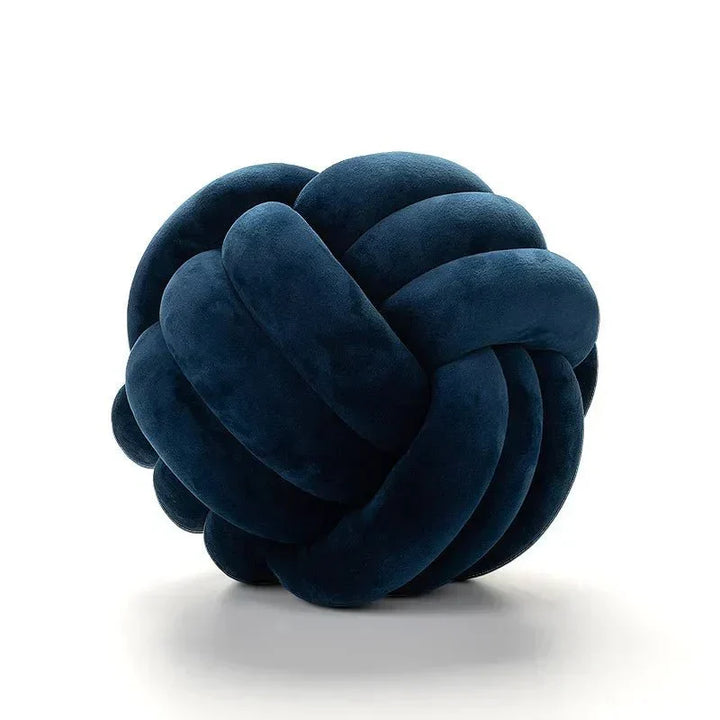 Decorative knotted suede-look ball soft cushion