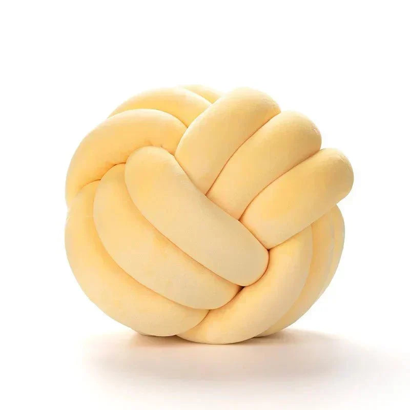 Decorative knotted suede-look ball soft cushion