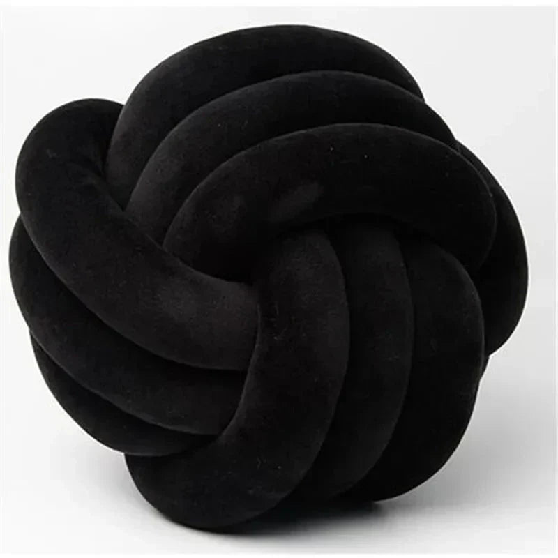 Decorative knotted suede-look ball soft cushion