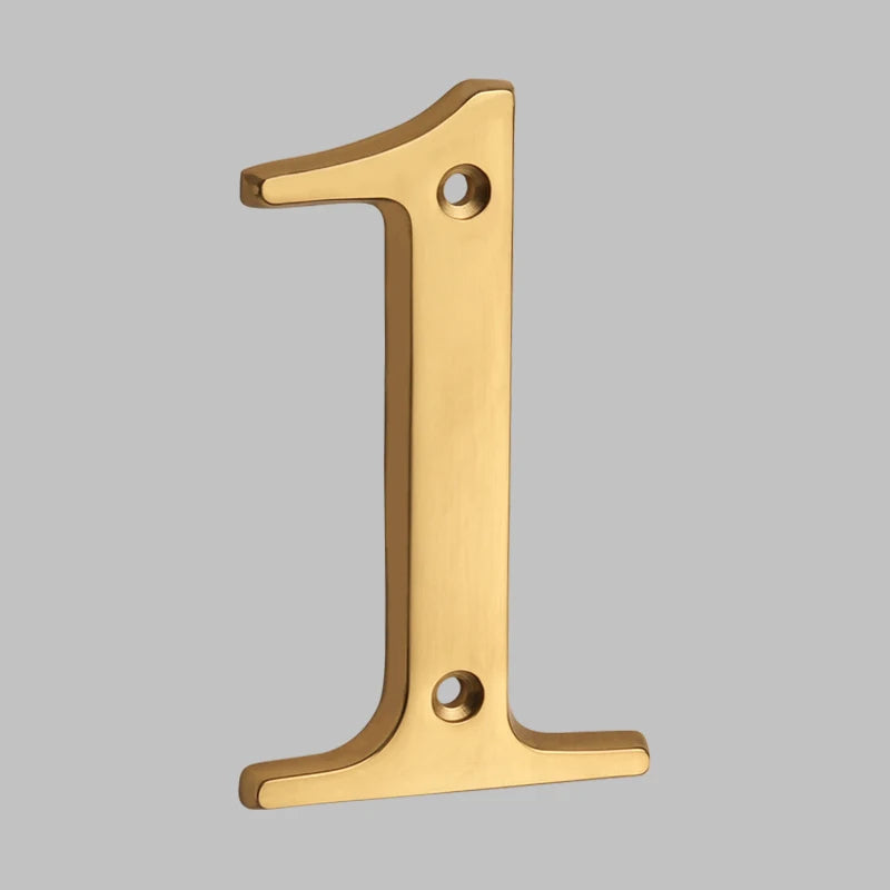 Traditional house numbers made of solid brass