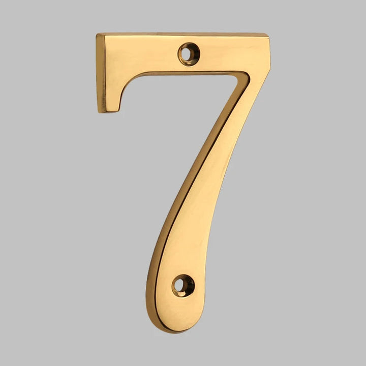 Traditional house numbers made of solid brass