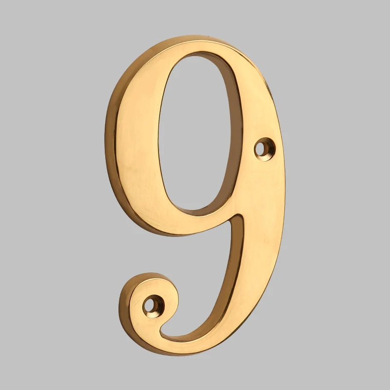 Traditional house numbers made of solid brass
