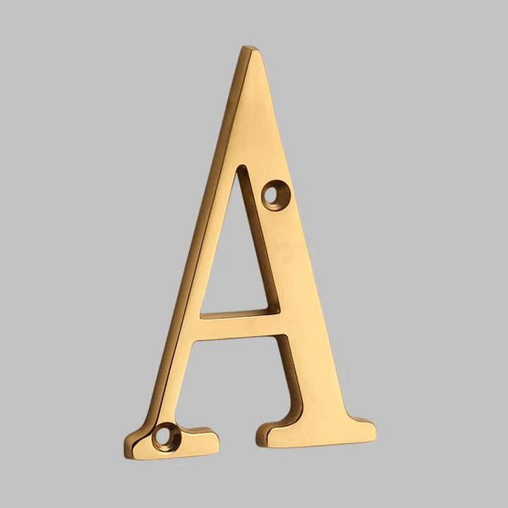 Traditional house numbers made of solid brass