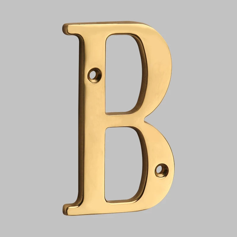 Traditional house numbers made of solid brass