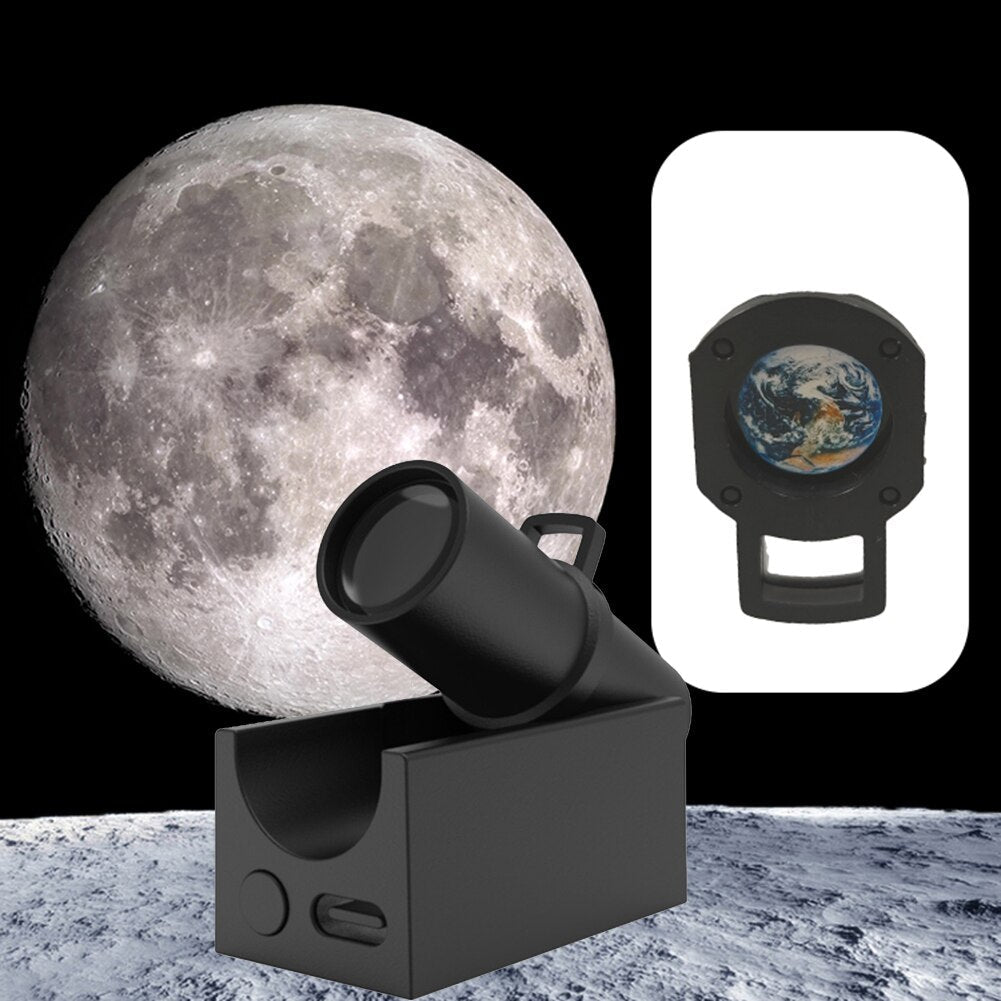 Earth &amp; Moon Projector Lamp | LED Night Light | Cosmic Ambiance with Multiple Modes