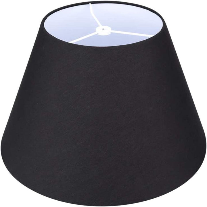 Medium lampshade, barrel fabric lampshade for table lamp and floor lamp, 7x13x7.8 inches, natural ventilated linen, handmade, spider (white)