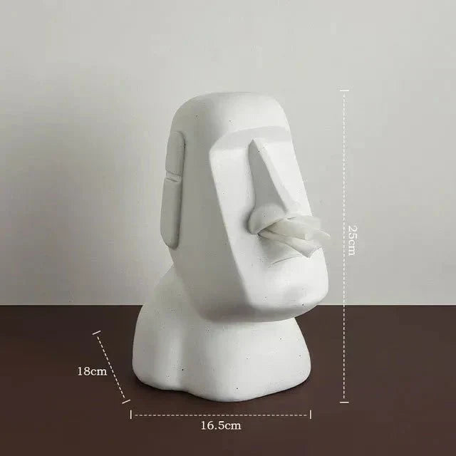 Tissue box in Easter Island statues design