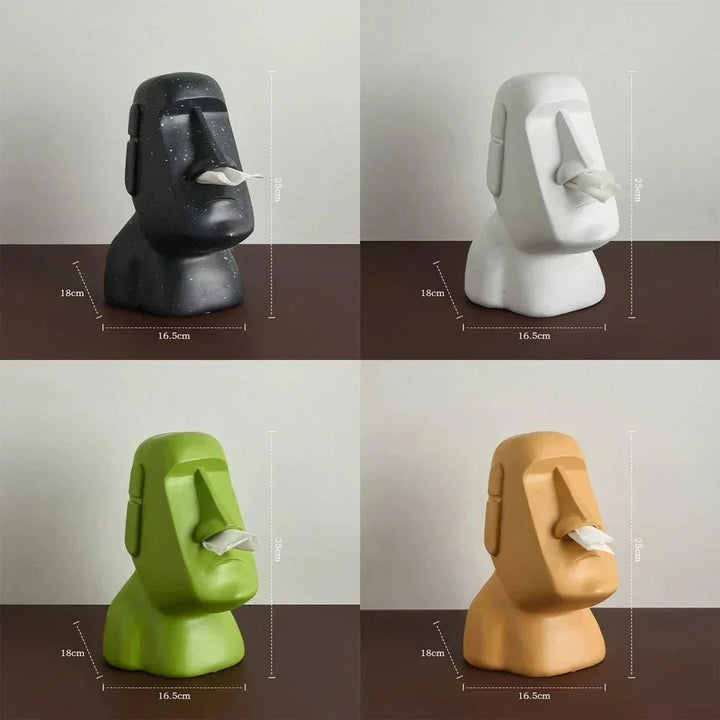 Tissue box in Easter Island statues design