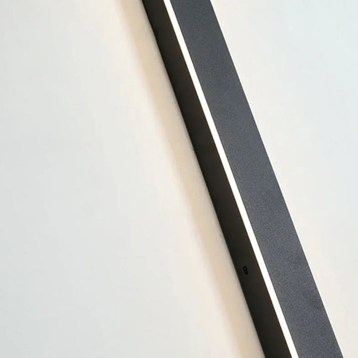 Linear black minimalist LED outdoor wall light