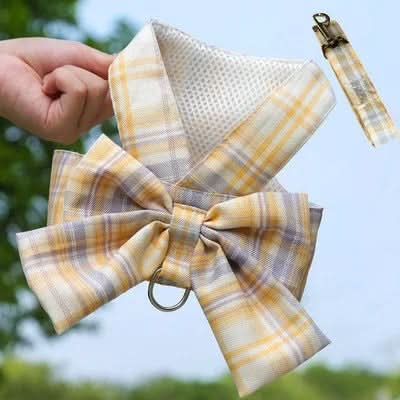 Adjustable Dog Harness with Elegant Bow for Stylish Walks