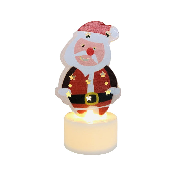 Electronic LED Christmas Candle Lamps - Set of 10 – Adorable Santa, Snowman &amp; Tree Night Lights for Festive Home, Party, &amp; Garden Décor