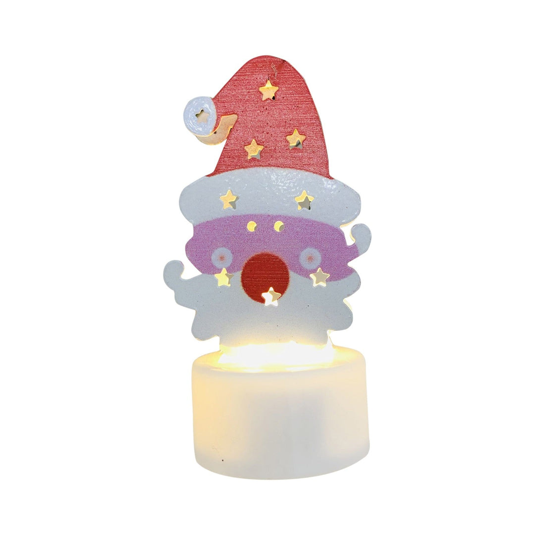 Electronic LED Christmas Candle Lamps - Set of 10 – Adorable Santa, Snowman &amp; Tree Night Lights for Festive Home, Party, &amp; Garden Décor