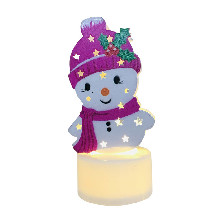 Electronic LED Christmas Candle Lamps - Set of 10 – Adorable Santa, Snowman &amp; Tree Night Lights for Festive Home, Party, &amp; Garden Décor