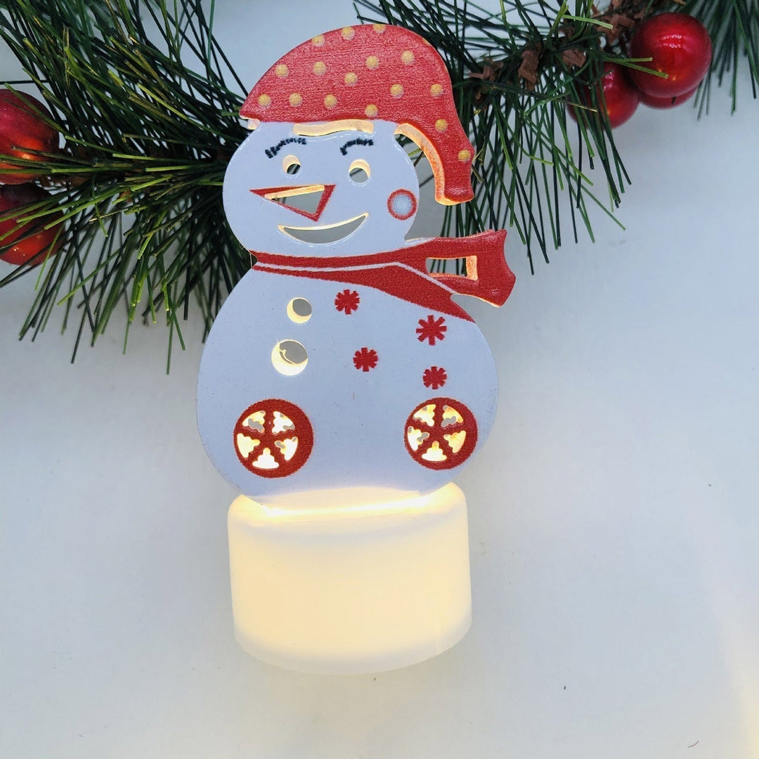 Electronic LED Christmas Candle Lamps - Set of 10 – Adorable Santa, Snowman &amp; Tree Night Lights for Festive Home, Party, &amp; Garden Décor