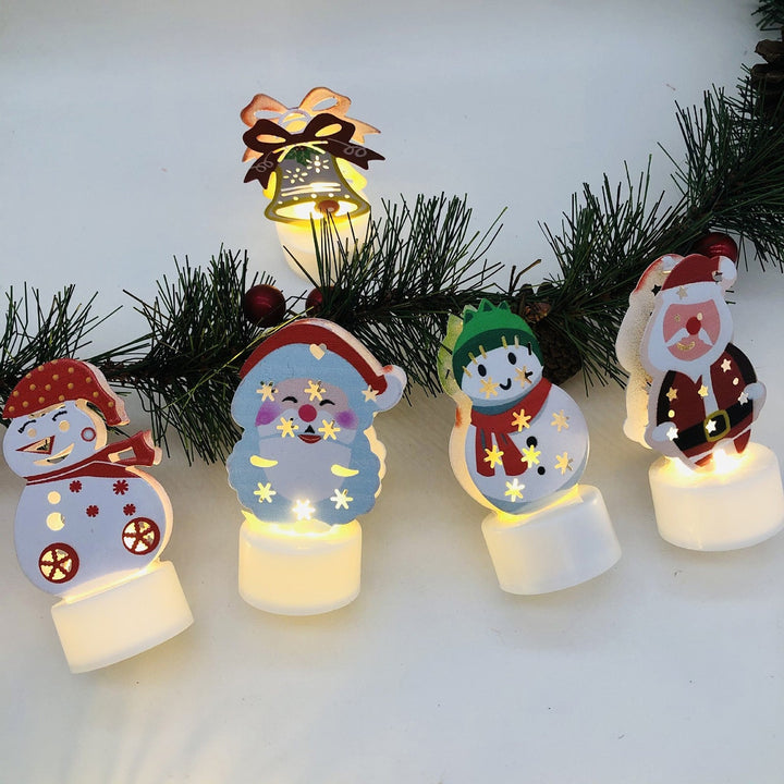 Electronic LED Christmas Candle Lamps - Set of 10 – Adorable Santa, Snowman &amp; Tree Night Lights for Festive Home, Party, &amp; Garden Décor
