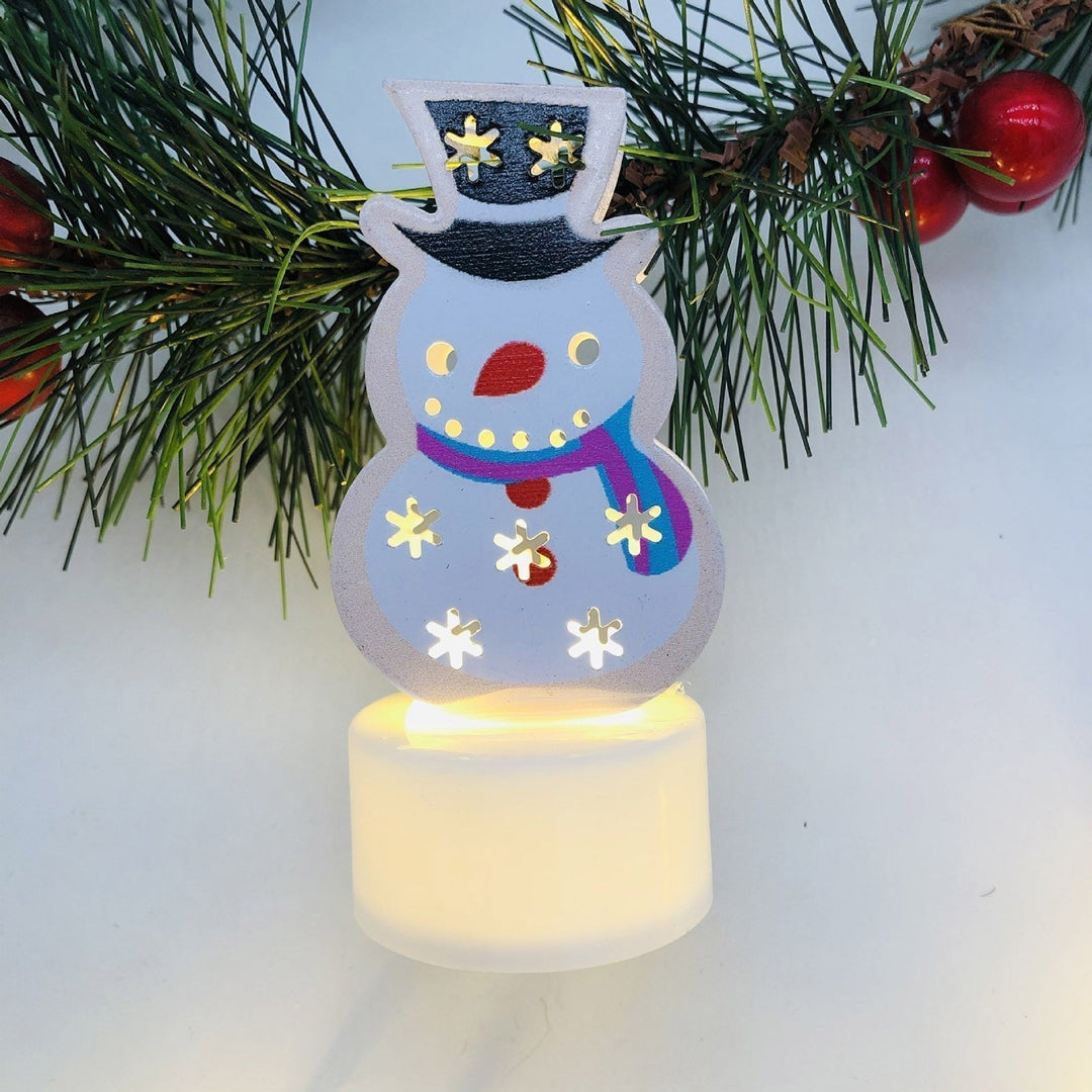 Electronic LED Christmas Candle Lamps - Set of 10 – Adorable Santa, Snowman &amp; Tree Night Lights for Festive Home, Party, &amp; Garden Décor