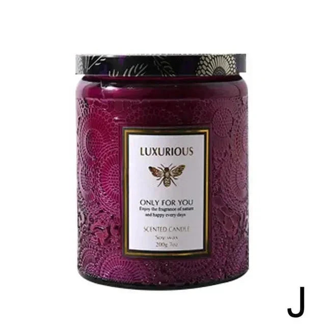 Scented candle glass with essential oils