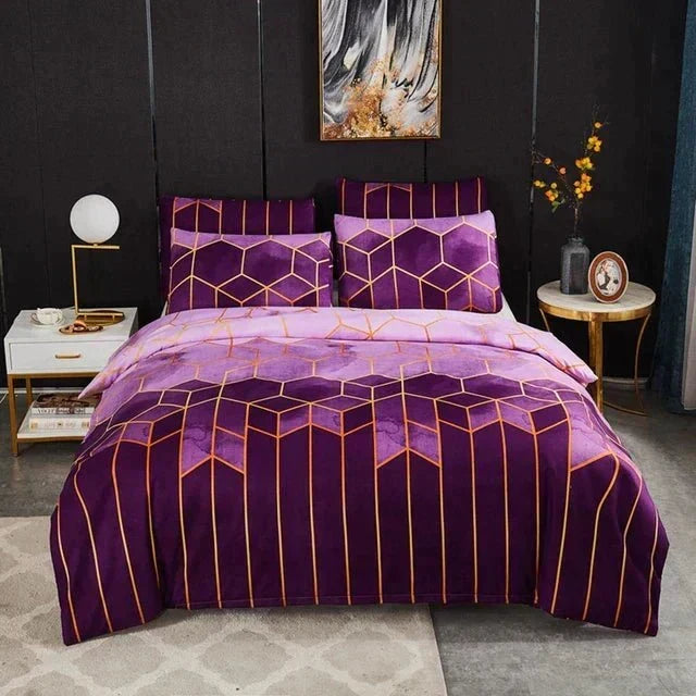 Geometric Luxury Duvet Cover – Breathable &amp; Cooling