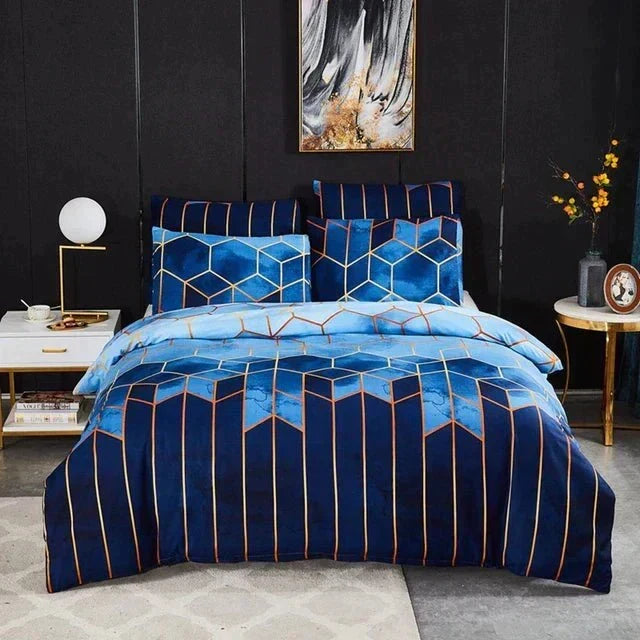 Geometric Luxury Duvet Cover – Breathable &amp; Cooling