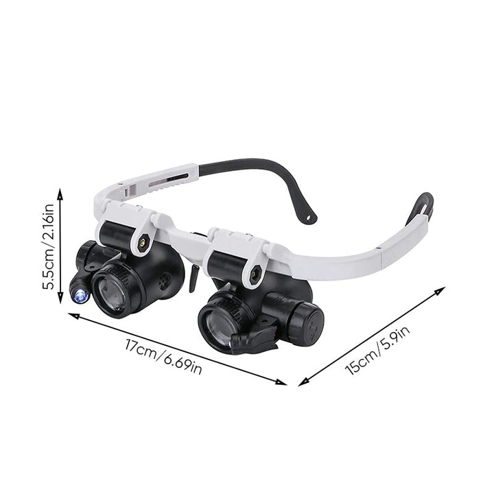 Magnifying glasses with LED lamps for double eyes