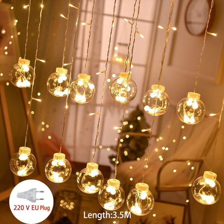 Fairy light string with heart-shaped design