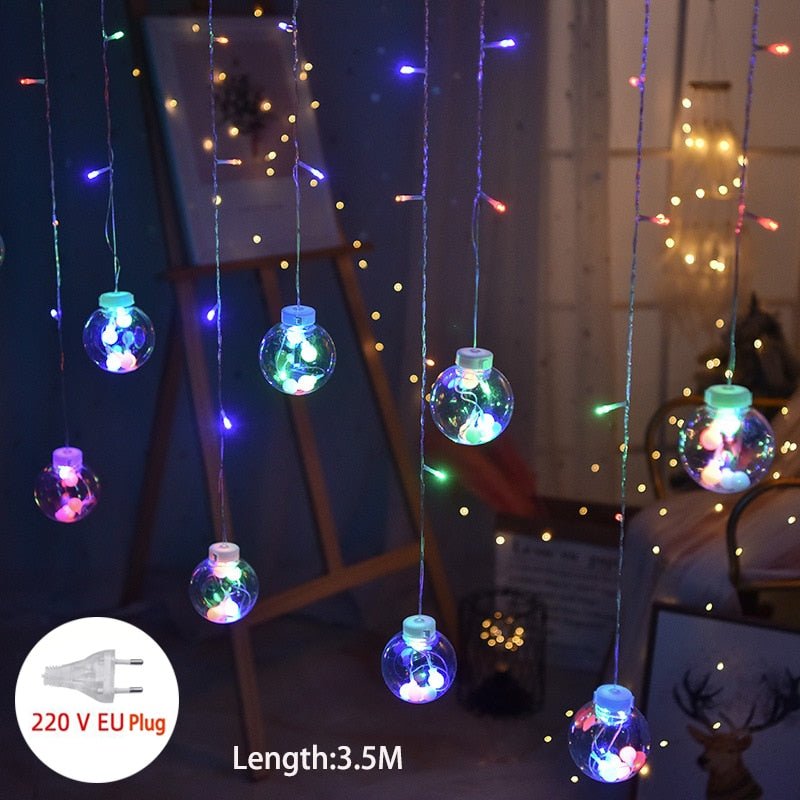 Fairy light string with heart-shaped design