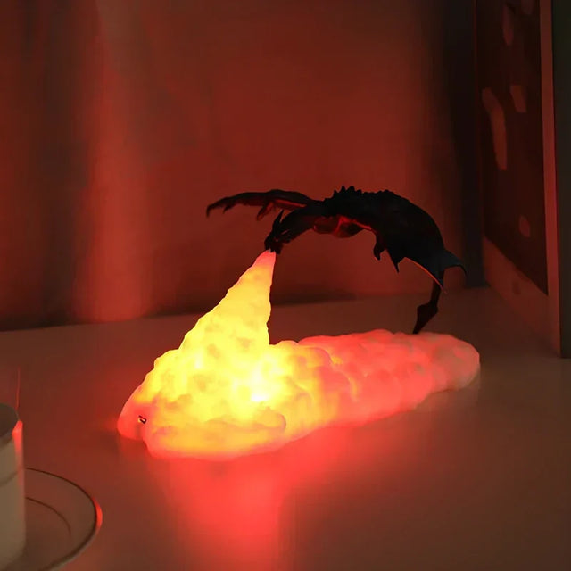 LED Flame Effect Dragon Night Light