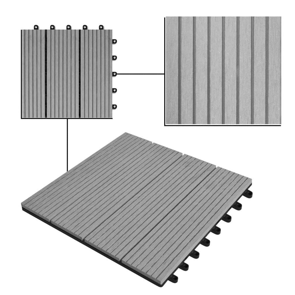 WPC tiles 30x30cm 11pcs 1m2 grey