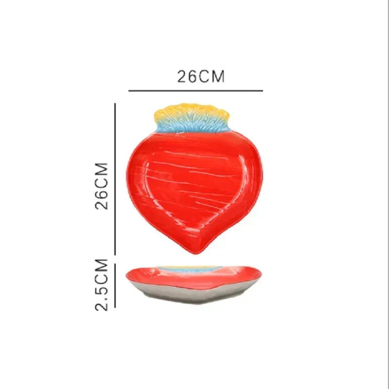 Vegetable Shapes Ceramic Salad Plate