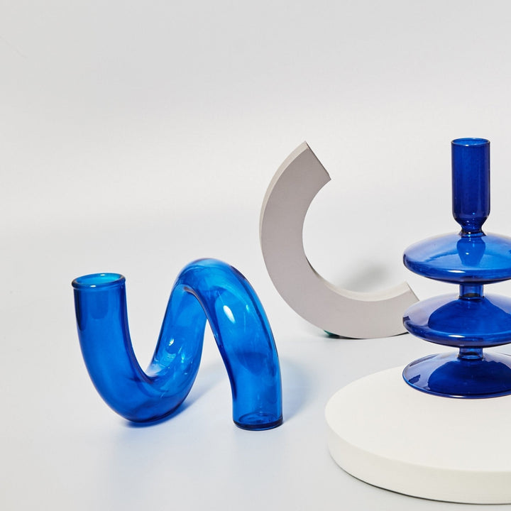 Candle holder made of glass vase