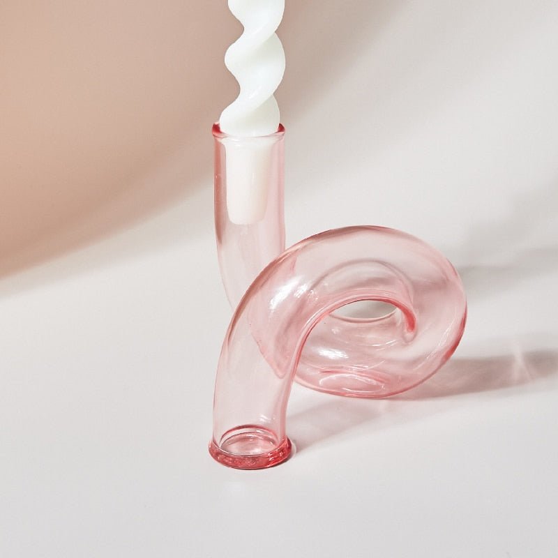 Candle holder made of glass vase