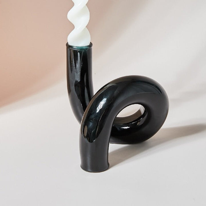 Glass vase candle holder