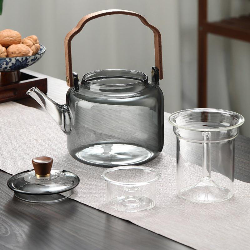 Grijzen Teekanne | Wood &amp; Glass, Tea Maker