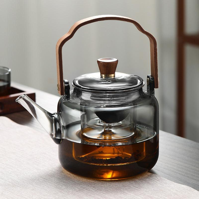 Grijzen Teekanne | Wood &amp; Glass, Tea Maker