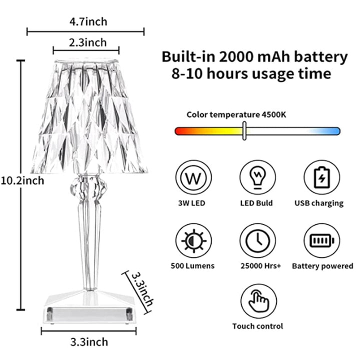 CrystaLamp - LED Table Lamp made of Diamond Crystal