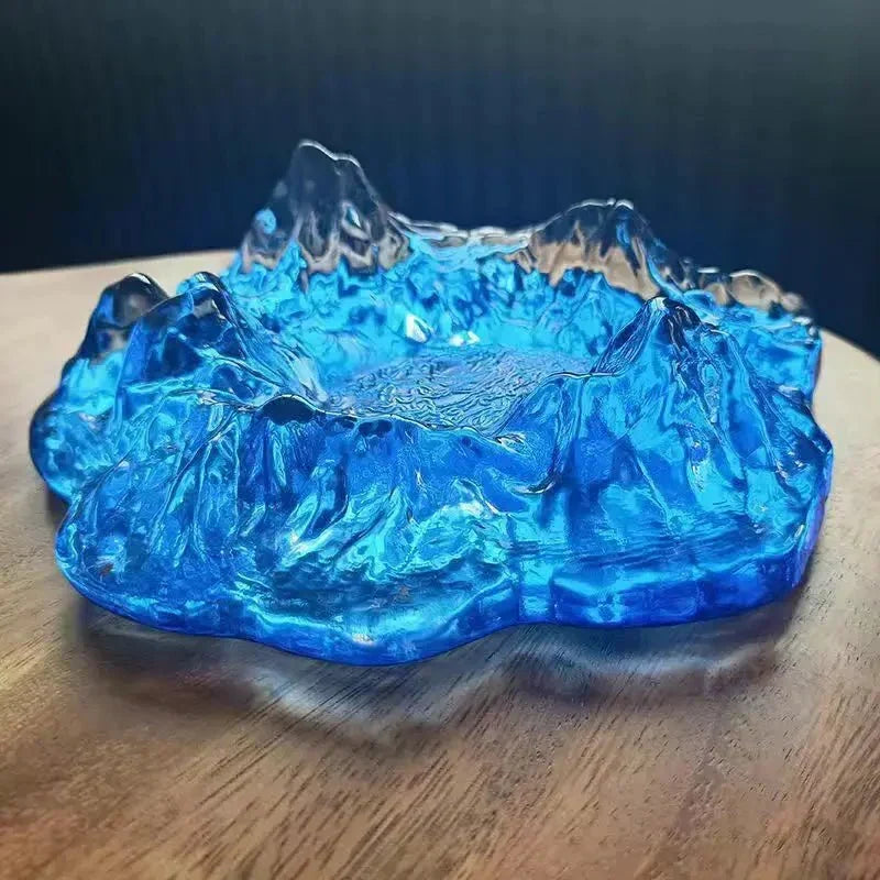 Ashtray decoration made of mountain glass in ice style