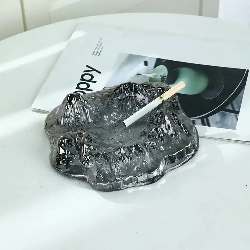 Ashtray decoration made of mountain glass in ice style
