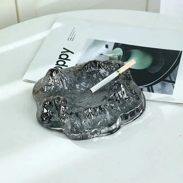 Ashtray decoration made of mountain glass in ice style
